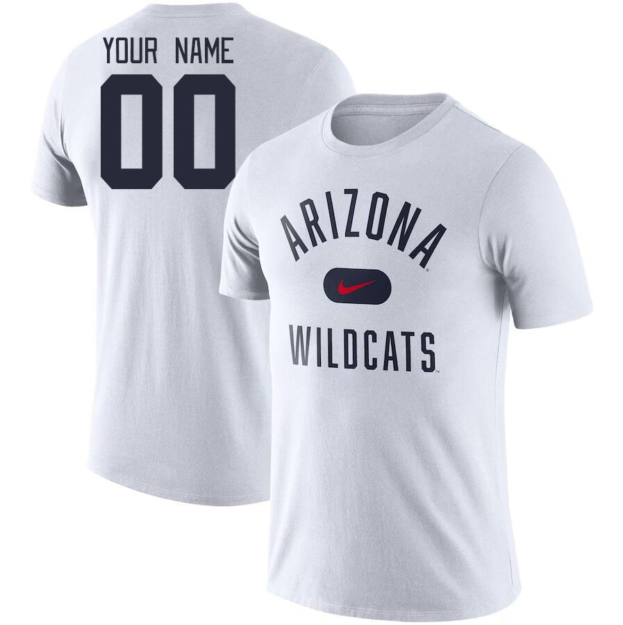 Custom Arizona Wildcats Name And Number Big 12 Conference College T-Shirts-White